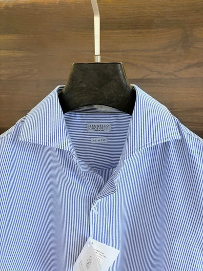 BC Italian Cotton Business Casual Elegant Long Sleeve Striped Shirt Shirt