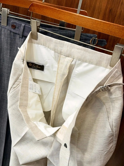 LP Italian old money style summer linen tencel straight minimalist business casual trousers