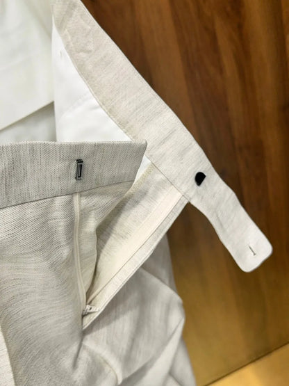 LP Italian old money style summer linen tencel straight minimalist business casual trousers