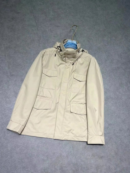 LP Italian multi-pocket windproof traveler stand-up collar commuter jacket
