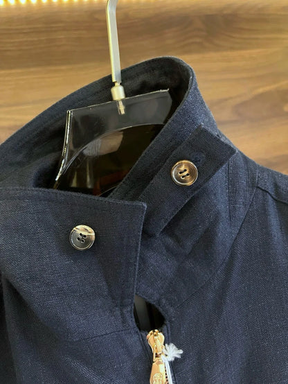 BC Italian lapel solid color linen old money style business casual jacket