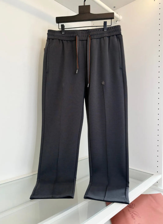 LP Italian 25ss cotton-blend soft elastic waist tether straight casual pants