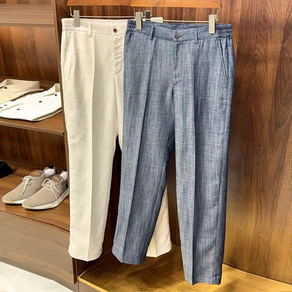 LP 25ss silk and linen straight casual pants non-iron trousers