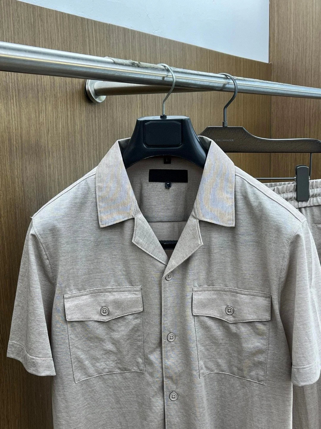 قميص Kiton 25ss old money wind lapel سترة مستقيمة وبنطال مطاطي بدلة كاجوال 