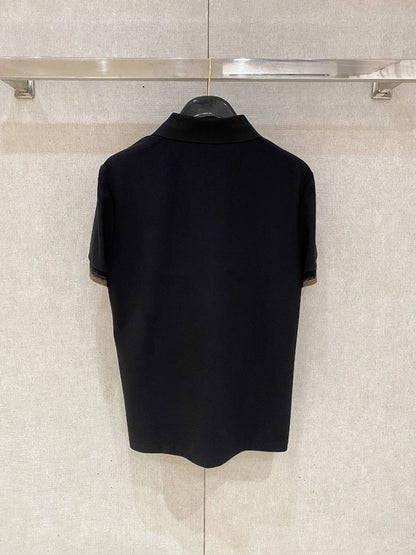 Italian LP old money style high-end business solid color casual cotton short-sleeved Polo shirt men's