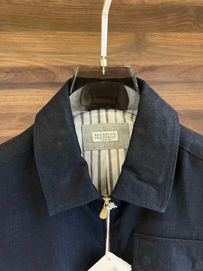 BC Italian lapel solid color linen old money style business casual jacket