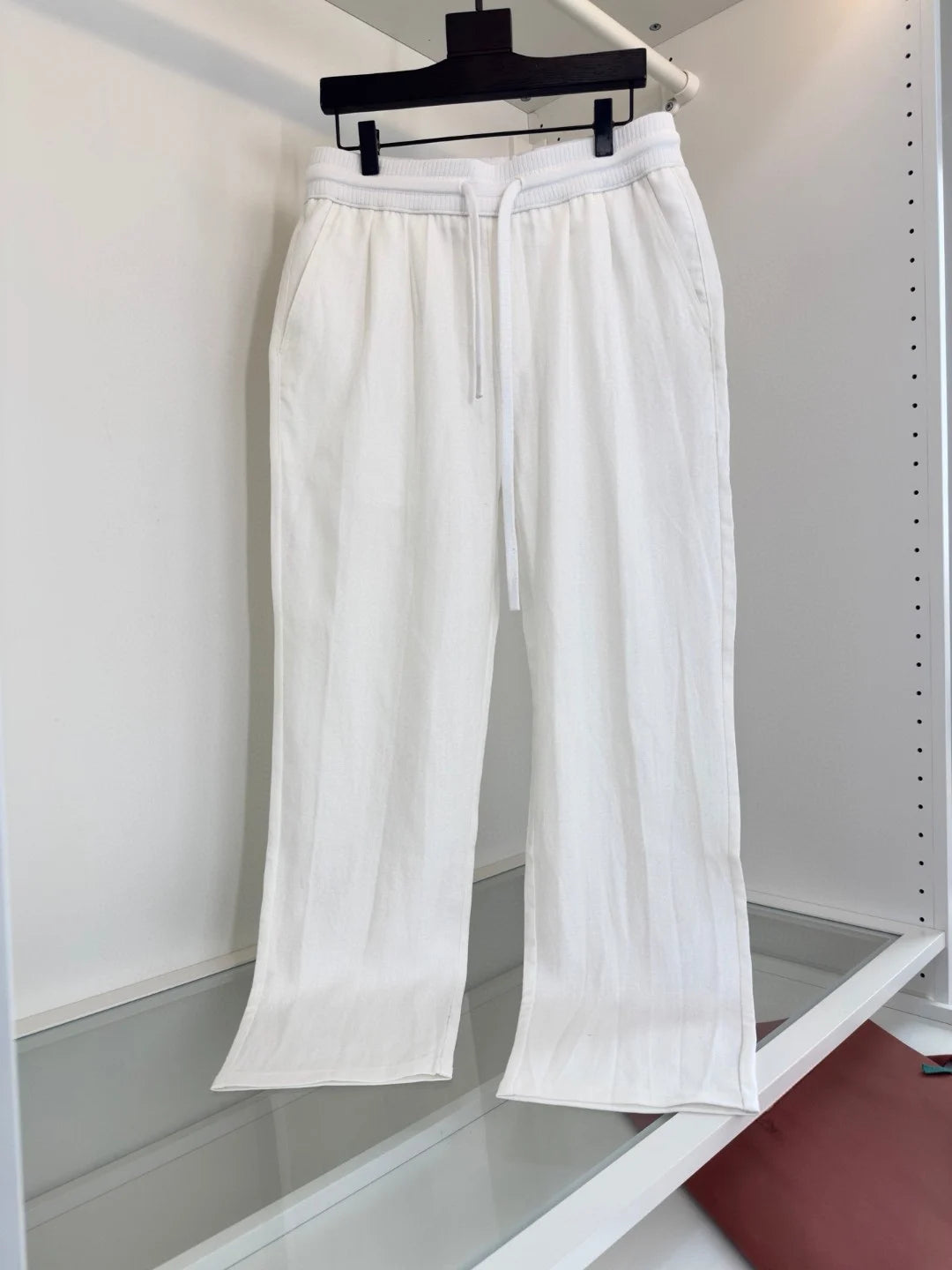 LP Italian Old Money Fengtencel Linen Straight Drawstring Elastic Waist Casual Pants