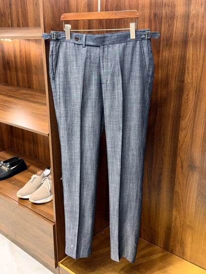 LP Italian old money style summer linen tencel straight minimalist business casual trousers
