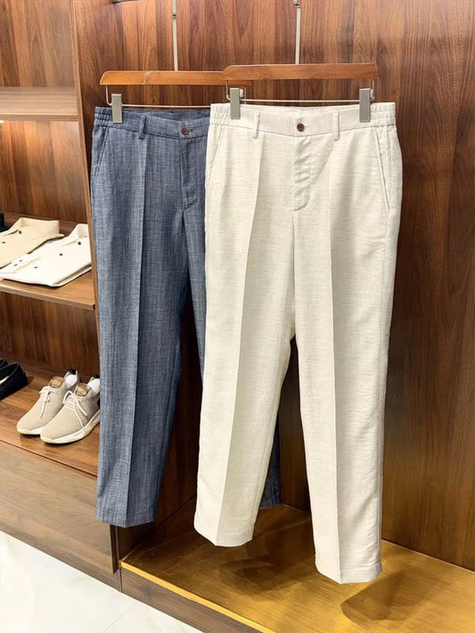 LP 25ss silk and linen straight casual pants non-iron trousers