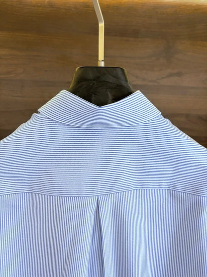 BC Italian Cotton Business Casual Elegant Long Sleeve Striped Shirt Shirt