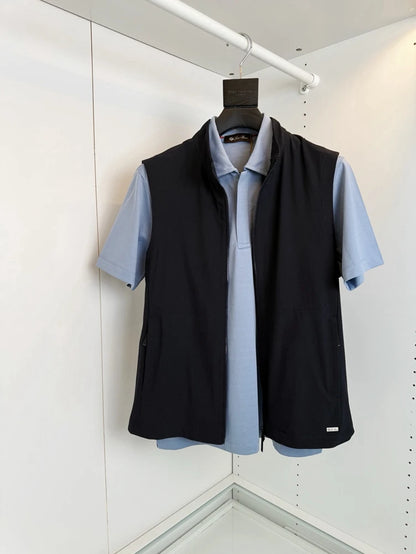 LP Italian stand-up collar business casual vest commuter vest men's waterproof jacket