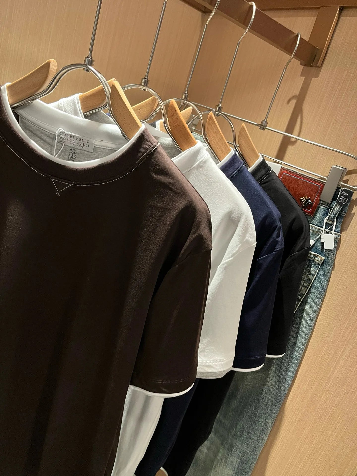 BC Italy 25ss long-staple cotton breathable fake two-piece casual old money wind short-sleeved T-shirt