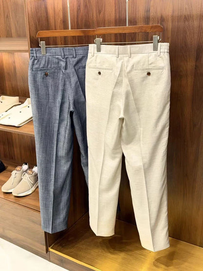 LP 25ss silk and linen straight casual pants non-iron trousers