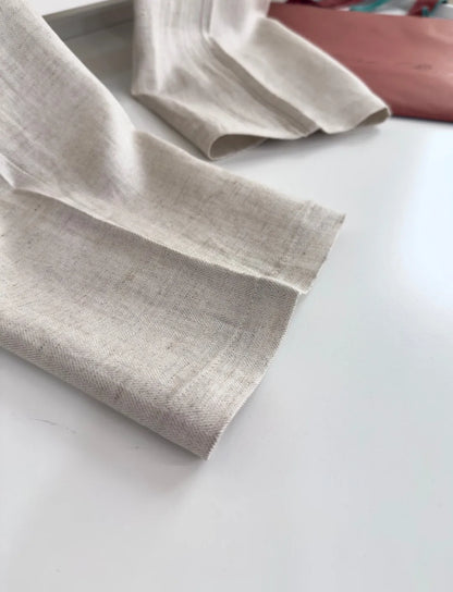 LP Italian old money style 25ss linen tencel elastic waist tether straight casual pants