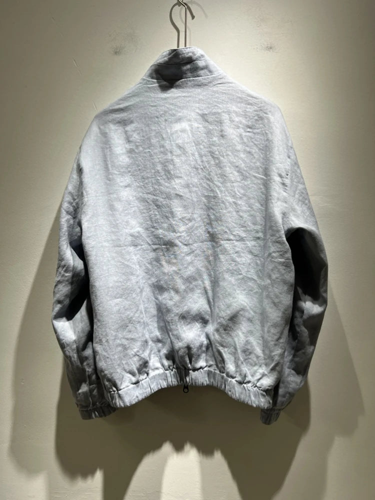 LP Italian linen fabric double-sided wear stand-up collar old money wind casual windproof jacket