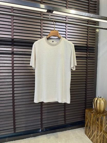 BC Summer Combed Cotton Breathable Contrast Color Crew Neck Casual Old Money Wind Short Sleeve T-Shirt