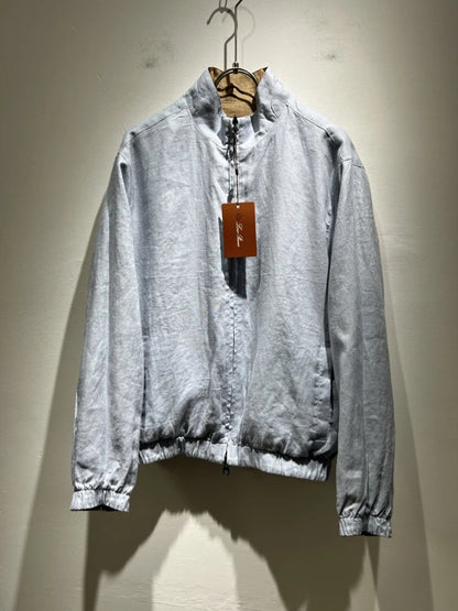 LP Italian linen fabric double-sided wear stand-up collar old money wind casual windproof jacket