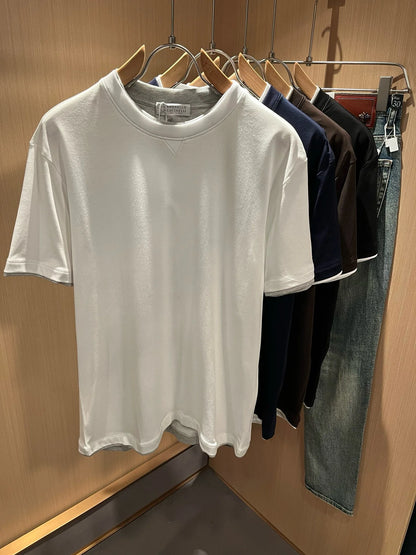 BC Italy 25ss long-staple cotton breathable fake two-piece casual old money wind short-sleeved T-shirt
