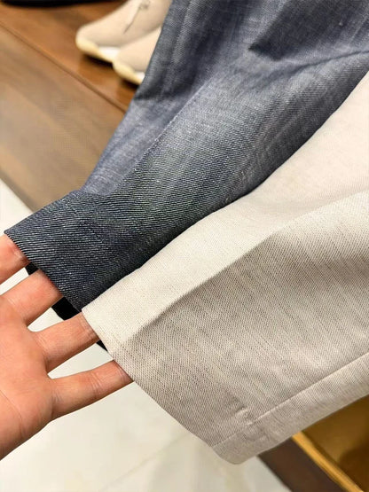 LP 25ss silk and linen straight casual pants non-iron trousers