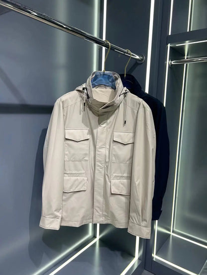 LP Italian multi-pocket windproof traveler stand-up collar commuter jacket