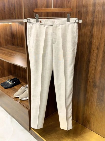 LP Italian old money style summer linen tencel straight minimalist business casual trousers