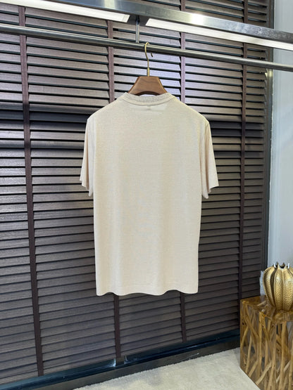 BC Summer Combed Cotton Breathable Contrast Color Crew Neck Casual Old Money Wind Short Sleeve T-Shirt