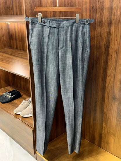 LP Italian old money style summer linen tencel straight minimalist business casual trousers