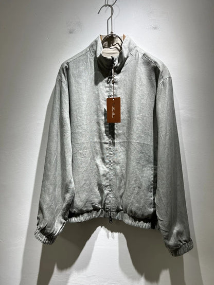 LP Italian linen fabric double-sided wear stand-up collar old money wind casual windproof jacket