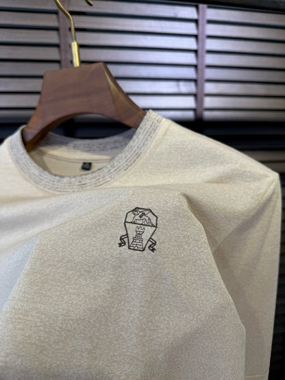 BC Summer Combed Cotton Breathable Contrast Color Crew Neck Casual Old Money Wind Short Sleeve T-Shirt