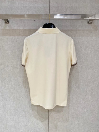Italian LP old money style high-end business solid color casual cotton short-sleeved Polo shirt men's