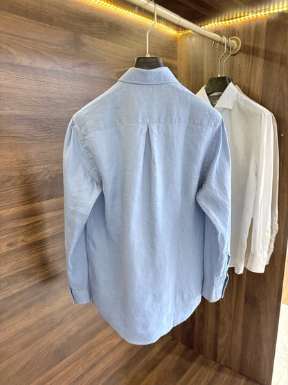 [Old Qian Feng Linen Shirt] BC Italian Style Summer Men's Breathable Business Casual Long Sleeve Shirt Jacket