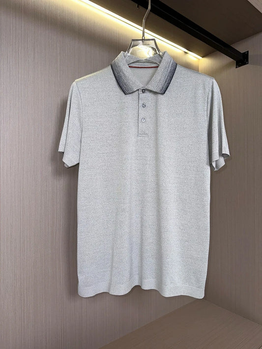 LP Italy 25ss comfortable micro-elastic lapel casual short-sleeved polo shirt