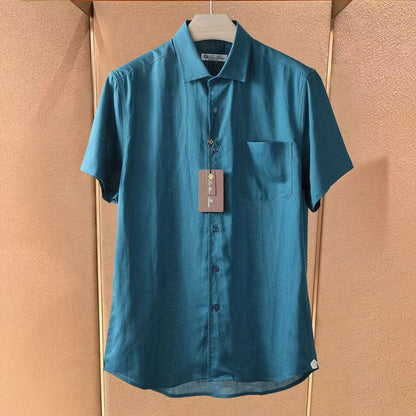 LP Italian Pocket Linen Casual Short Sleeve Breathable Shirt