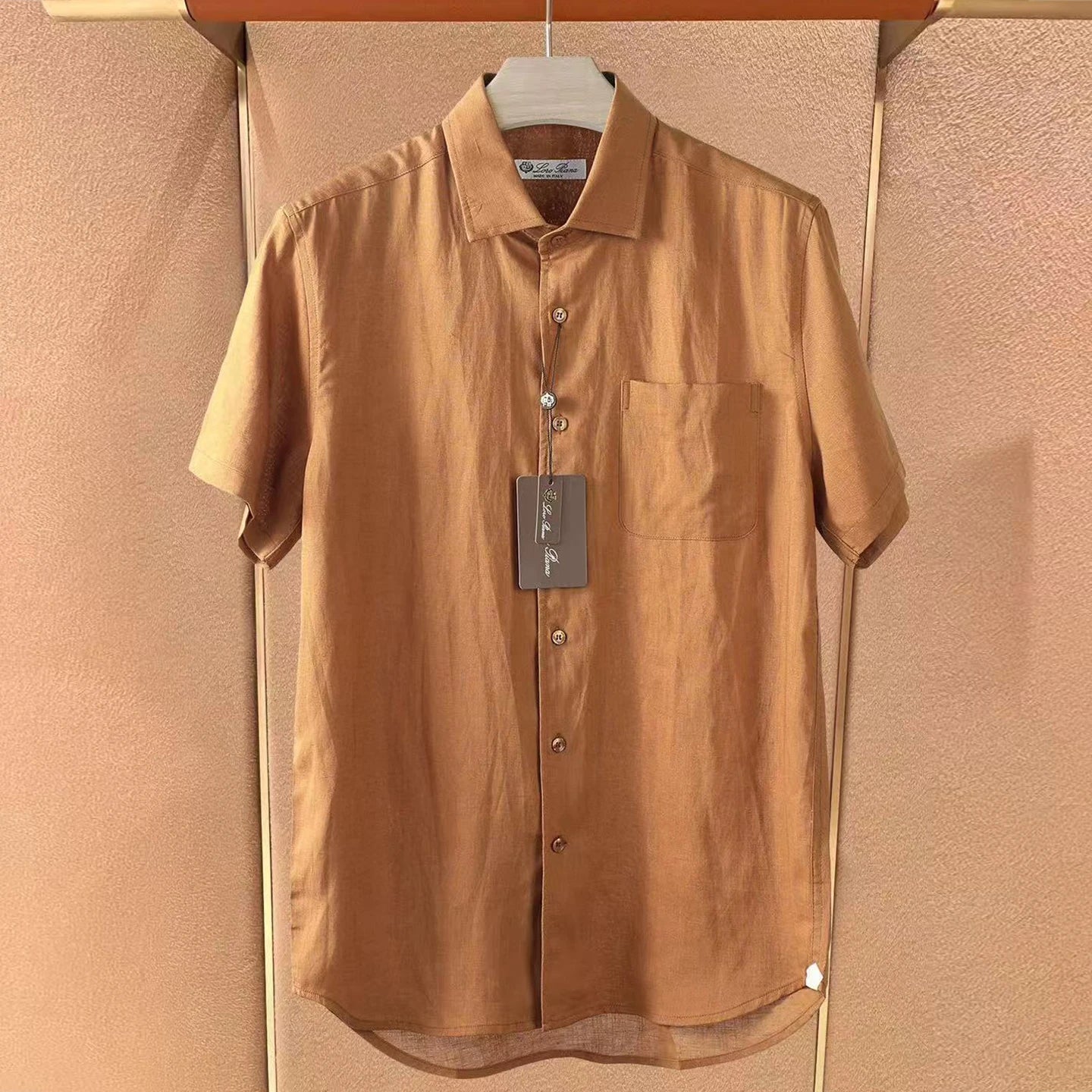 LP Italian Pocket Linen Casual Short Sleeve Breathable Shirt