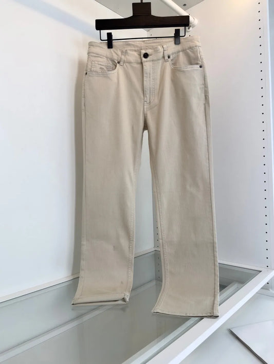 بنطلون جينز مستقيم صغير كاجوال رقيق مغسول من BC Italian مقاس 25ss 